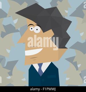 Portrait of young businessman smiling happy, vous regarde. Vector illustration Illustration de Vecteur