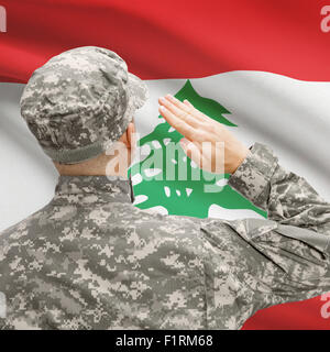 Les forces militaires nationales avec drapeau sur le contexte de la série conceptuelle - Liban Banque D'Images