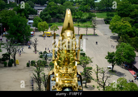 Vue aérienne autour du château d'Osaka de tir au sommet du Château d'Osaka le 10 juillet 2015 à Osaka, Japon Banque D'Images