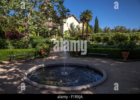 Jardin intérieur Chateu St. Jean Winery, Kenwood, Sonoma, California, USA Banque D'Images