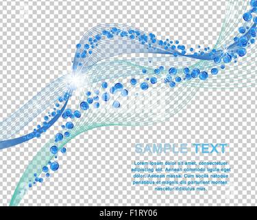 Les lignes de l'eau Concept Design avec bulles d'air et de l'espace texte. Design mignon élégant avec la transparence sur l'arrière-plan en damier pour la meilleure visibilité possible de l'utiliser. Vector Illustration. Illustration de Vecteur