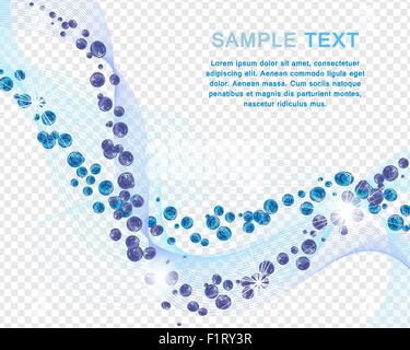 Les lignes de l'eau Concept Design avec bulles d'air et de l'espace texte. Design mignon élégant avec la transparence sur l'arrière-plan en damier pour la meilleure visibilité possible de l'utiliser. Vector Illustration. Illustration de Vecteur