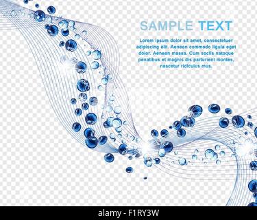 Les lignes de l'eau Concept Design avec bulles d'air et de l'espace texte. Design mignon élégant avec la transparence sur l'arrière-plan en damier pour la meilleure visibilité possible de l'utiliser. Vector Illustration. Illustration de Vecteur