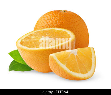 Les oranges isolated on white Banque D'Images