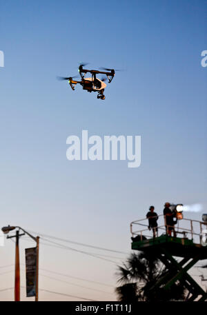 Un drone Caméra survolant Myrtle Beach SC South Banque D'Images