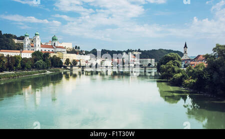 Passau est une ville de la Basse Bavière, Allemagne. Il est également connu comme le Dreiflussestadt ou 'Ville de Trois Rivières,' car le Danub Banque D'Images