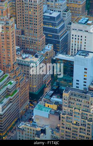 La partie basse de Manhattan du haut de la roche, New York, États-Unis d'Amérique, Amérique du Nord Banque D'Images