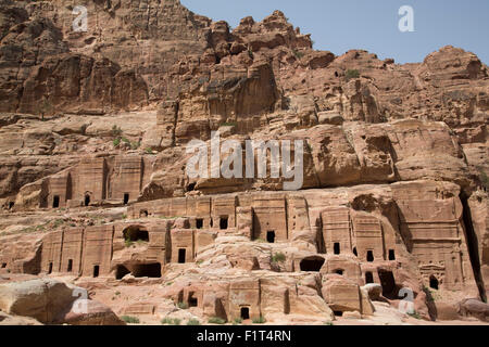 Tombes de la zone de Wadi Musa, datant d'entre 50 et 50 de la C.-B. annonce, Petra, Site du patrimoine mondial de l'UNESCO, la Jordanie, Moyen-Orient Banque D'Images