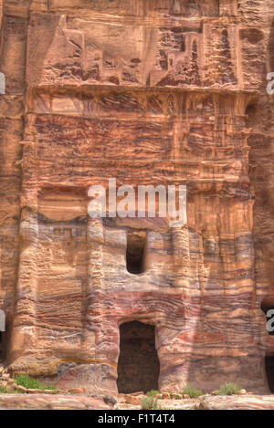 La tombe de la soie, des tombes royales, Petra, Site du patrimoine mondial de l'UNESCO, la Jordanie, Moyen-Orient Banque D'Images
