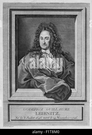 GOTTFRIED Wilhelm Leibniz (1646-1716) philosophe allemand et polymathe Banque D'Images