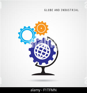 Résumé de création logo design et globe signe. Création industrielle entreprise logotype symbole. Banque D'Images