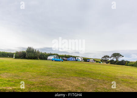 Karrageen Camping and Caravan site, Hope Cove, Devon, Angleterre, Royaume-Uni. Banque D'Images