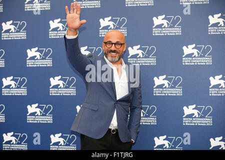 Venise, Italie. Sep 7, 2015. Amir acteur Aghaei pose pendant le photocall du film 'Le Mercredi, Mai 9' à la 72e Festival International du Film de Venise à Venise, Italie, le 7 septembre 2015. Credit : Ye Pingfan/Xinhua/Alamy Live News Banque D'Images