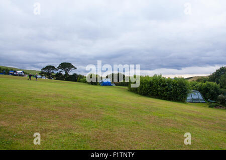 Karrageen Camping and Caravan site, Hope Cove, Devon, Angleterre, Royaume-Uni. Banque D'Images