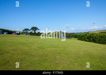 Karrageen Camping and Caravan site, Hope Cove, Devon, Angleterre, Royaume-Uni. Banque D'Images