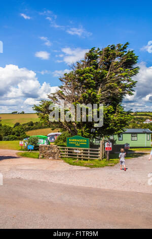 Karrageen Camping and Caravan site, Hope Cove, Devon, Angleterre, Royaume-Uni. Banque D'Images