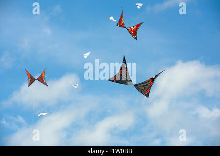 Butterfly cerfs-volants dans le ciel à Bristol International du cerf-volant Banque D'Images