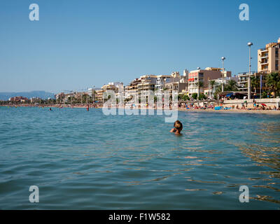 La plage d'El Arenal, Majorque, Îles Baléares, Espagne Banque D'Images