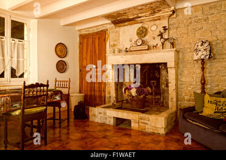 Salle à manger en français ferme, Gourville, Charente Maritime, France Banque D'Images