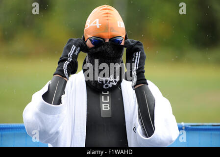 Edmonton, Canada. 7 Septembre, 2015. Thomas Bishop prend part à l'UIT WTS Edmonton 2015 hommes d'élite. Série mondiale de triathlon ITU. Le 7 septembre 2015. Edmonton, Alberta, Canada. Credit : Anatoliy Cherkasov/Alamy Live News Banque D'Images