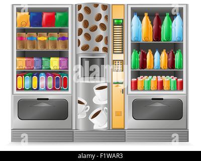 Distributeur d'eau et collations café est une machine vector illustration Illustration de Vecteur