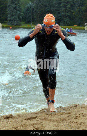 Edmonton, Canada. 7 Septembre, 2015. Lukas Hollaus prend part à l'UIT WTS Edmonton 2015 hommes d'élite. Série mondiale de triathlon ITU. Le 7 septembre 2015. Edmonton, Alberta, Canada. Credit : Anatoliy Cherkasov/Alamy Live News Banque D'Images