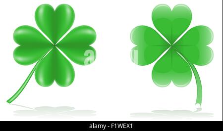 Lucky clover vector illustration isolé sur fond blanc Illustration de Vecteur