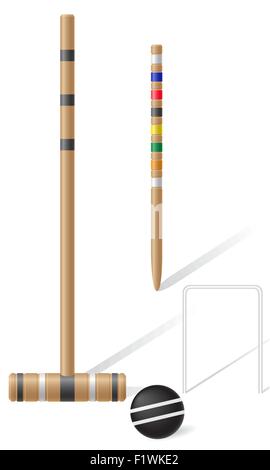 L'équipement pour le croquet vector illustration isolé sur fond blanc Illustration de Vecteur