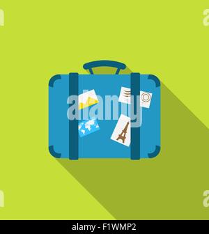 Télévision icône moderne de gérer les bagages avec autocollants funky et photo Illustration de Vecteur