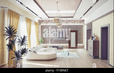 Modern living room interior design .3d concept Banque D'Images