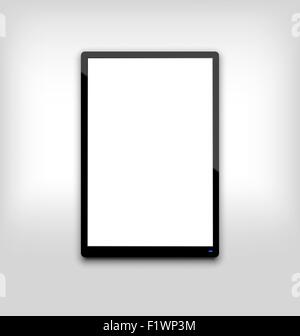 Illustration d'ordinateur tablet pc noir écran blanc avec l Illustration de Vecteur