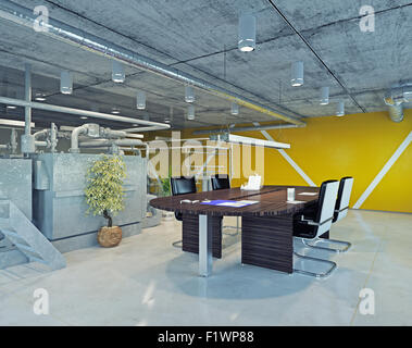 Loft moderne office interior. Concept de design 3D Banque D'Images
