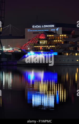 ExCeL London et Sunborn Yacht Hotel, Royal Victoria Dock, London, London E16, Royaume-Uni Banque D'Images
