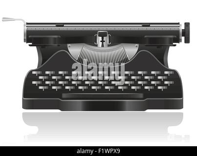 Vieille machine à écrire vector illustration isolé sur fond blanc Illustration de Vecteur