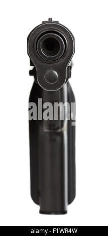 Canon d'une arme isolé sur le fond blanc. Banque D'Images