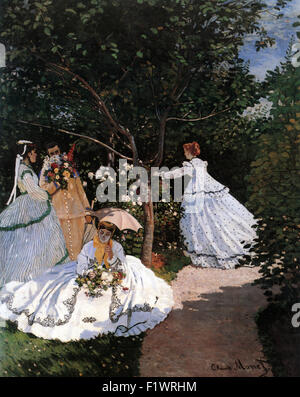 Claude Monet - Les femmes dans le jardin Banque D'Images