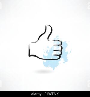 Thumb up icône grunge Illustration de Vecteur