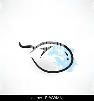 L'icône grunge de la souris d'ordinateur Illustration de Vecteur