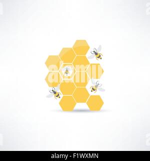 Le miel et l'icône de l'abeille Illustration de Vecteur