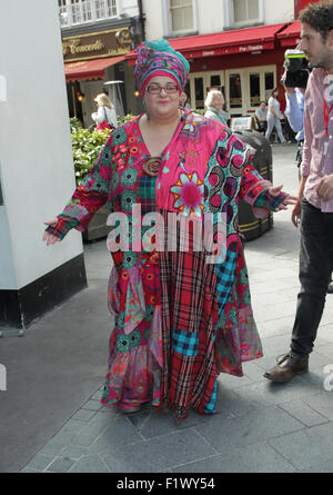 Londres, Royaume-Uni, le 7 août 2015 : Camila Batmanghelidjh vu à la radio mondiale à Londres Banque D'Images