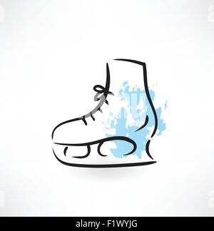 L'icône grunge patins Illustration de Vecteur