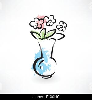 Fleurs dans le vase icon Illustration de Vecteur