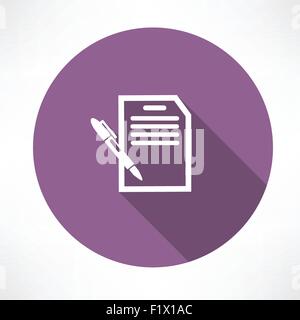 Document avec l'icône de crayon. Télévision modern style vector illustration Illustration de Vecteur