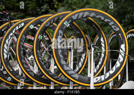 Service neutre Vittoria roues course du cycle du carbone. Banque D'Images