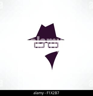 L'homme en costume. L'icône de l'agent des services secrets Illustration de Vecteur