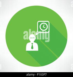 Parler de l'icône du temps d'affaires. Télévision modern style vector illustration Illustration de Vecteur