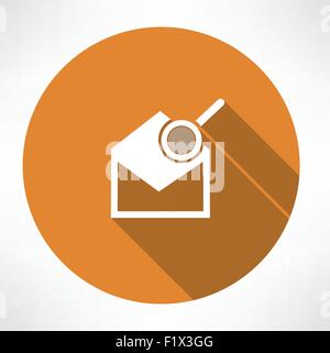 L'icône de messagerie et loupe. Télévision modern style vector illustration Illustration de Vecteur