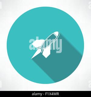 L'icône de fusée. Télévision modern style vector illustration Illustration de Vecteur