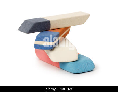 Des gommes sur le fond blanc. Banque D'Images