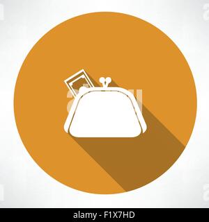 Portefeuille avec l'icône de dollars. Télévision modern style vector illustration Illustration de Vecteur